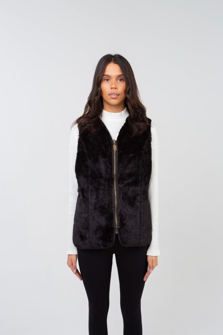 Women's Reversible Thor Gilet - Black - Vesuvius 