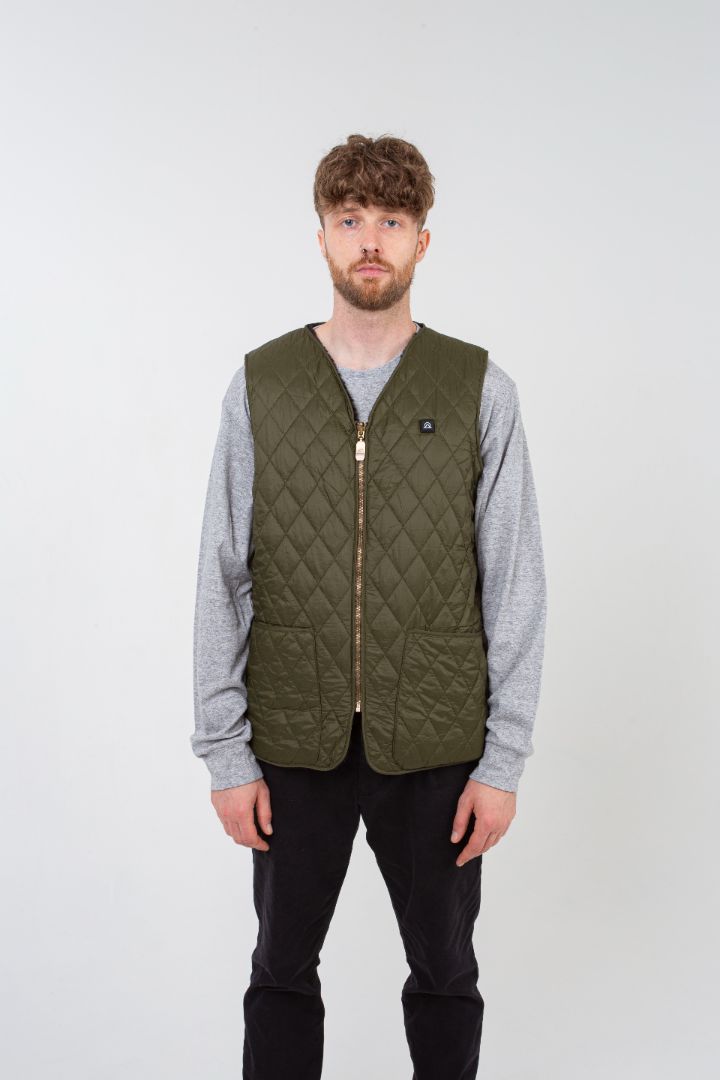 Men's Reversible Thor Gilet - Green - Vesuvius 