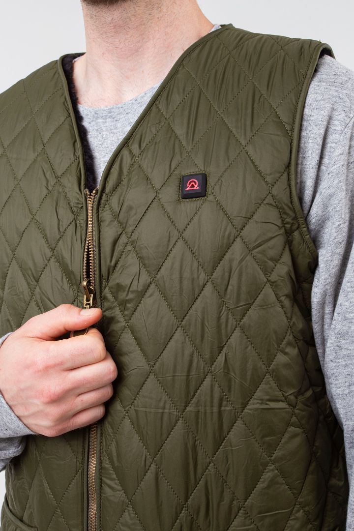 Men's Reversible Thor Gilet - Green - Vesuvius 