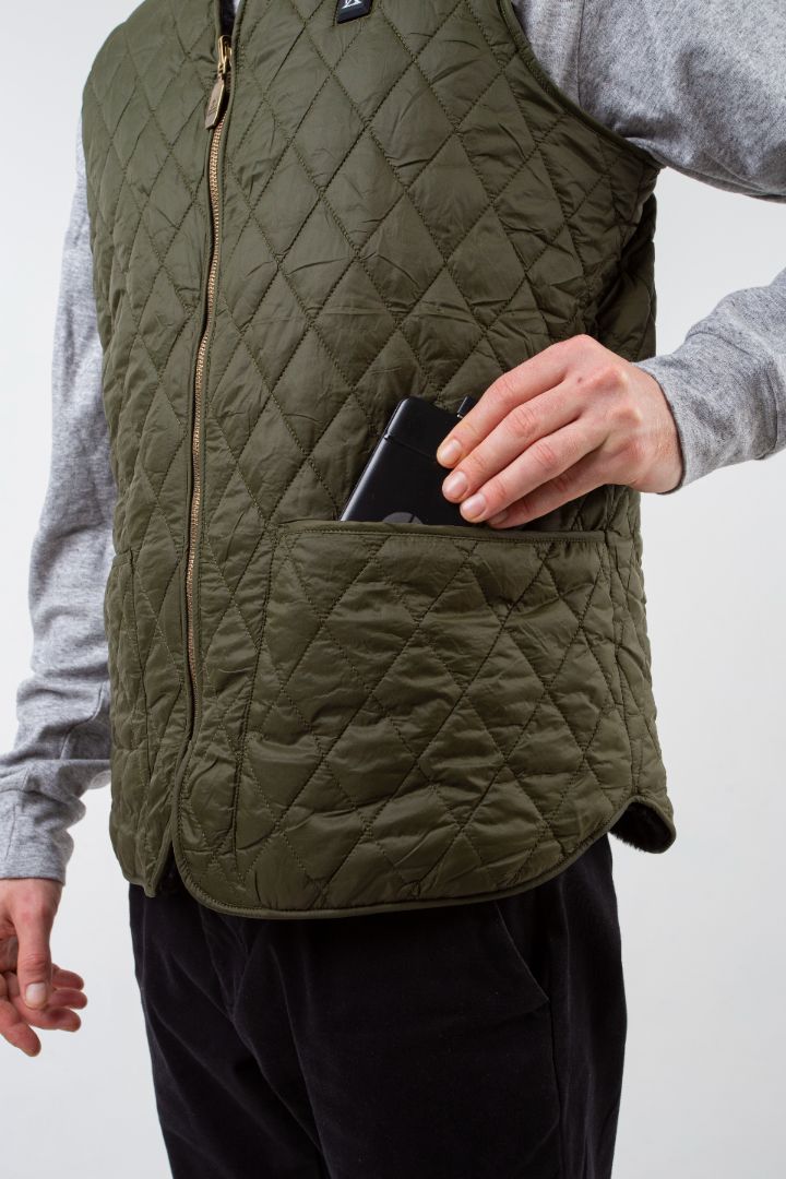 Men's Reversible Thor Gilet - Green - Vesuvius 