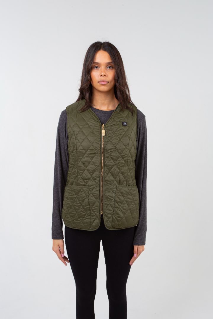 Women's Reversible Thor Gilet - Green - Vesuvius 