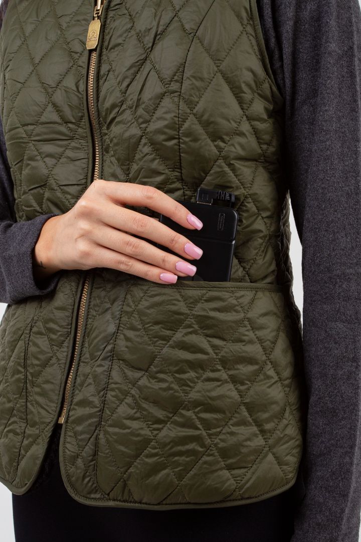 Women's Reversible Thor Gilet - Green - Vesuvius 